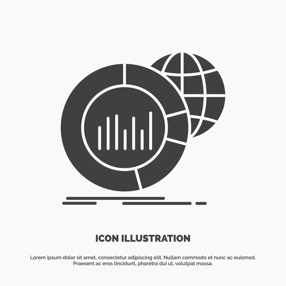 Big. chart. data. world. infographic Icon. glyph vector gray symbol for UI and UX. website or mobile application