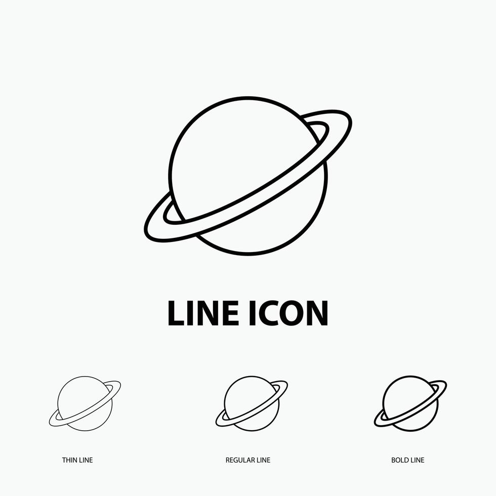 planet. space. moon. flag. mars Icon in Thin. Regular and Bold Line Style. Vector illustration