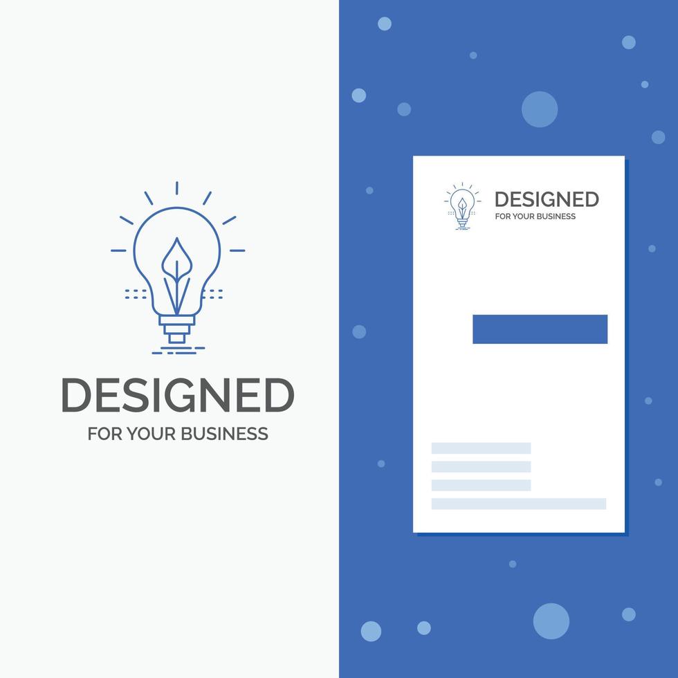 Business Logo for bulb. idea. electricity. energy. light. Vertical Blue Business .Visiting Card template vector