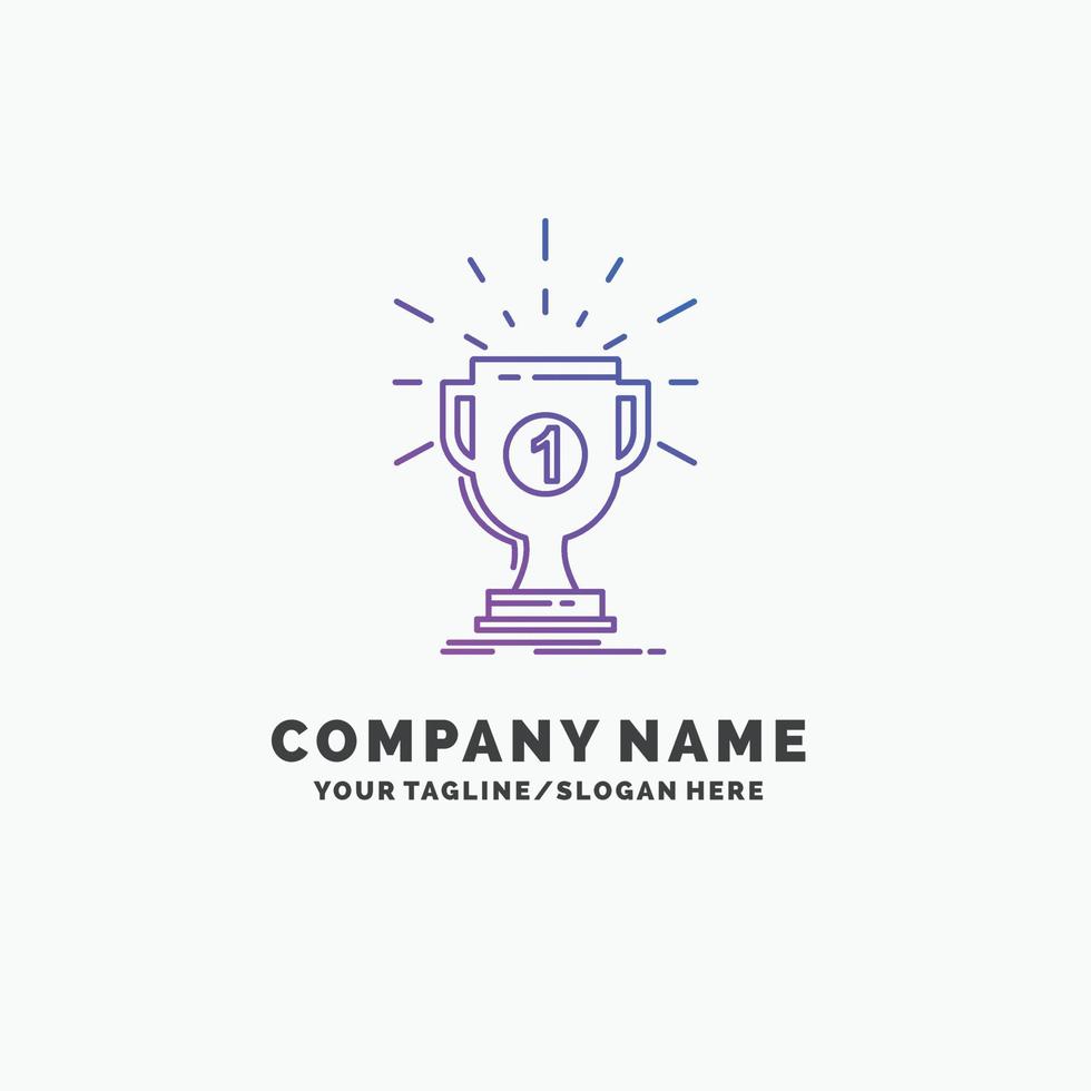 award. cup. prize. reward. victory Purple Business Logo Template. Place for Tagline vector