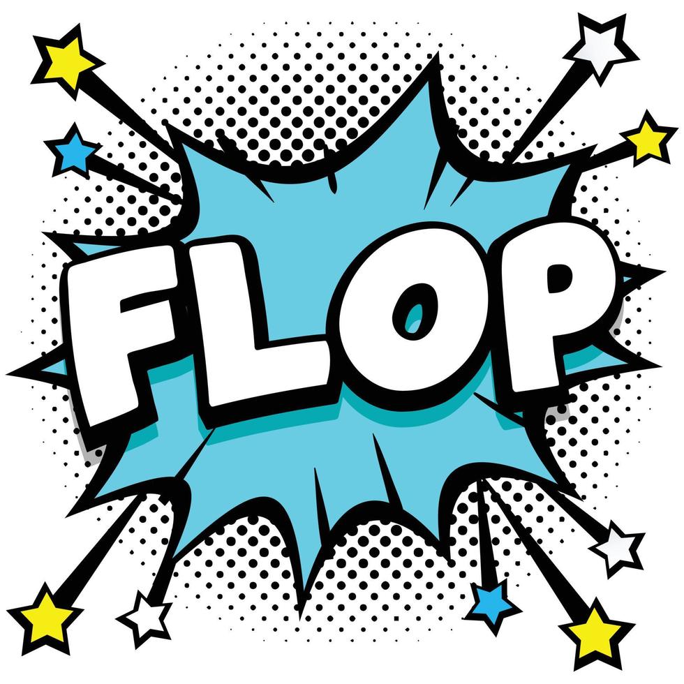 flop Pop art comic speech bubbles book sound effects vector