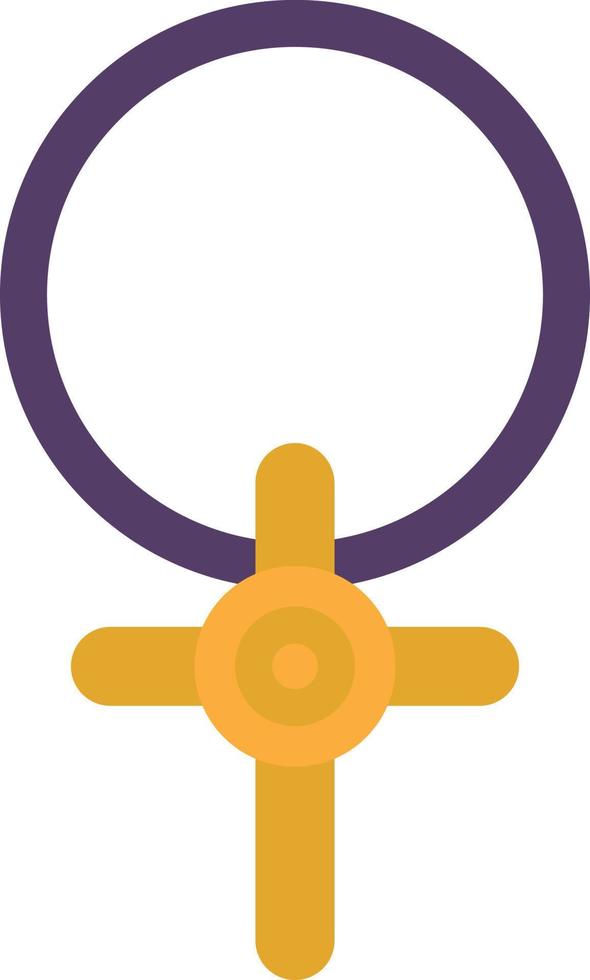 cross necklace illustration in minimal style vector