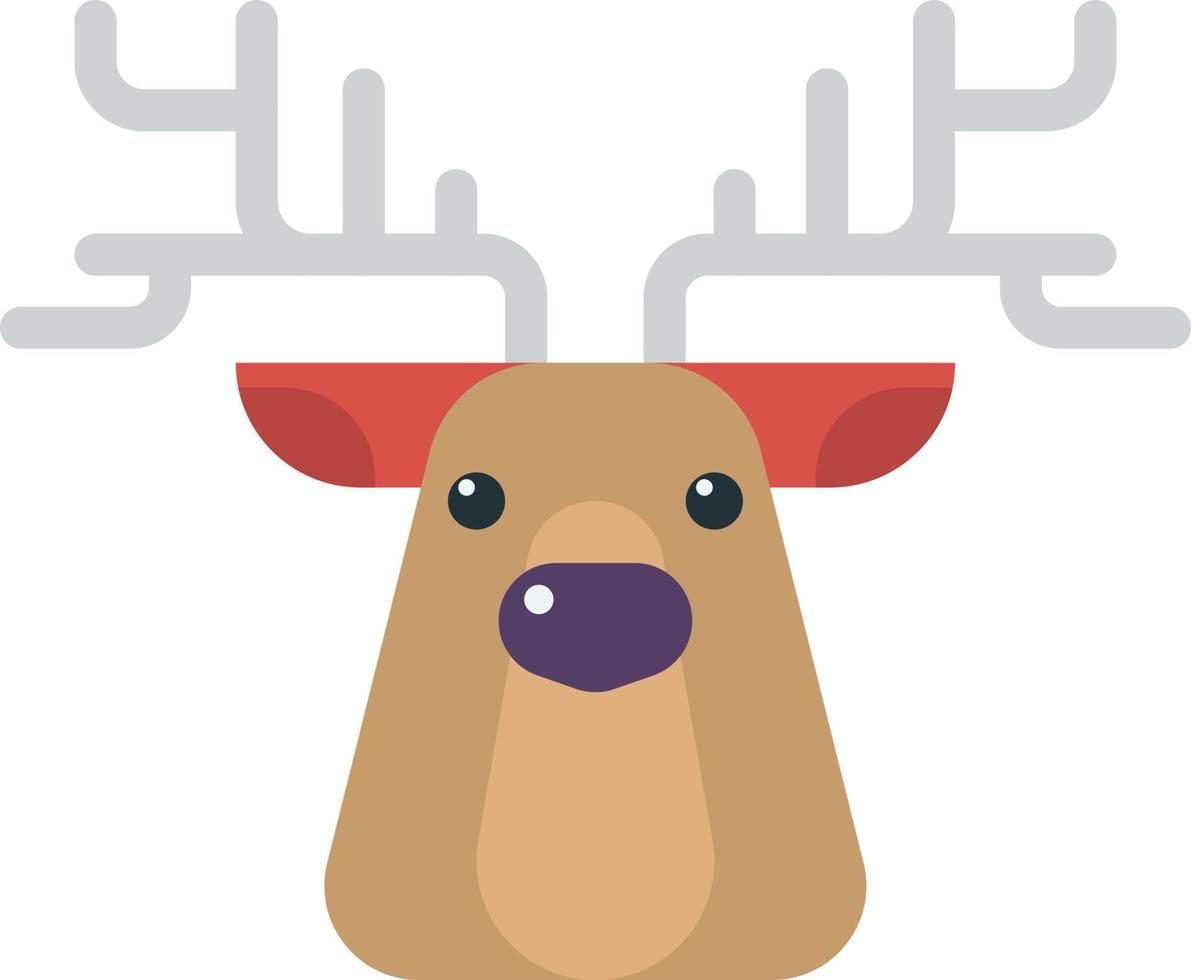 reindeer face illustration in minimal style vector