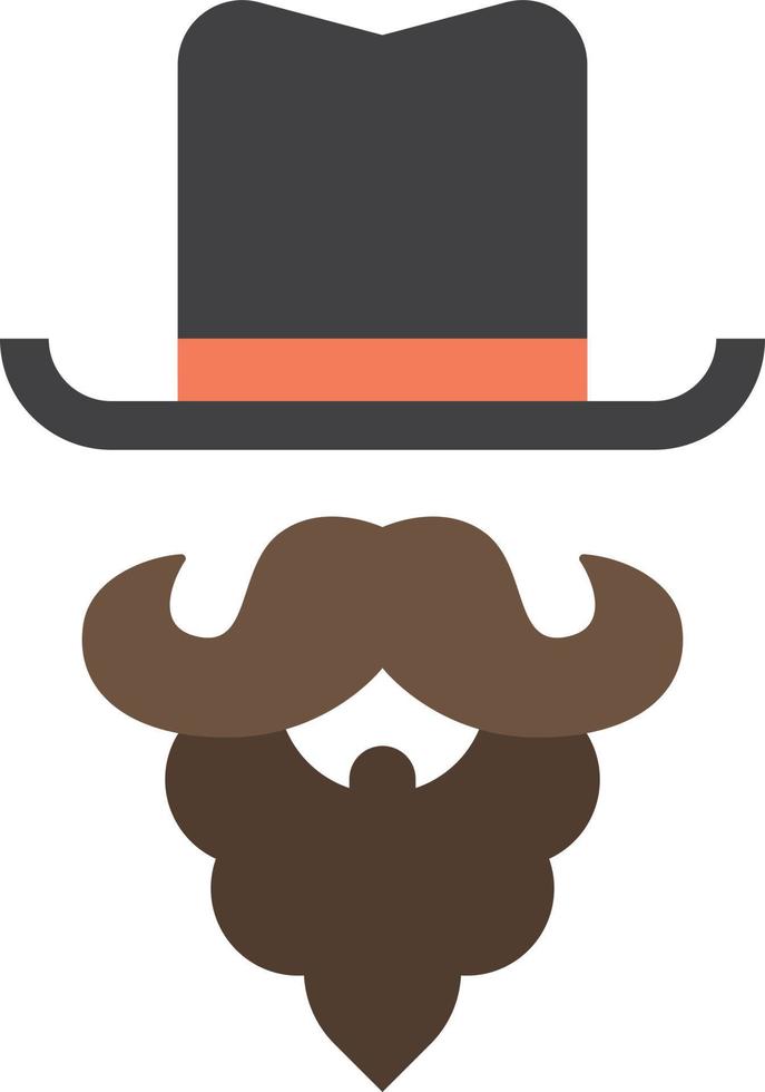 fake mustache and top hat illustration in minimal style vector