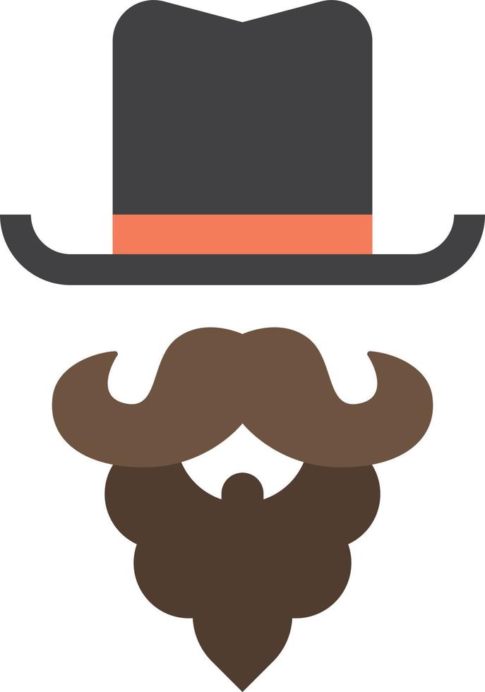 ilustración de bigote falso y sombrero de copa en estilo minimalista vector