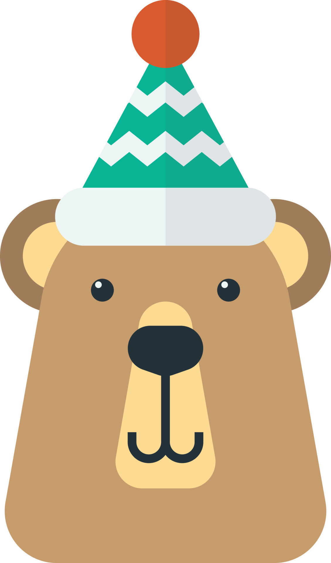 bear wearing christmas hat illustration in minimal style 12963090