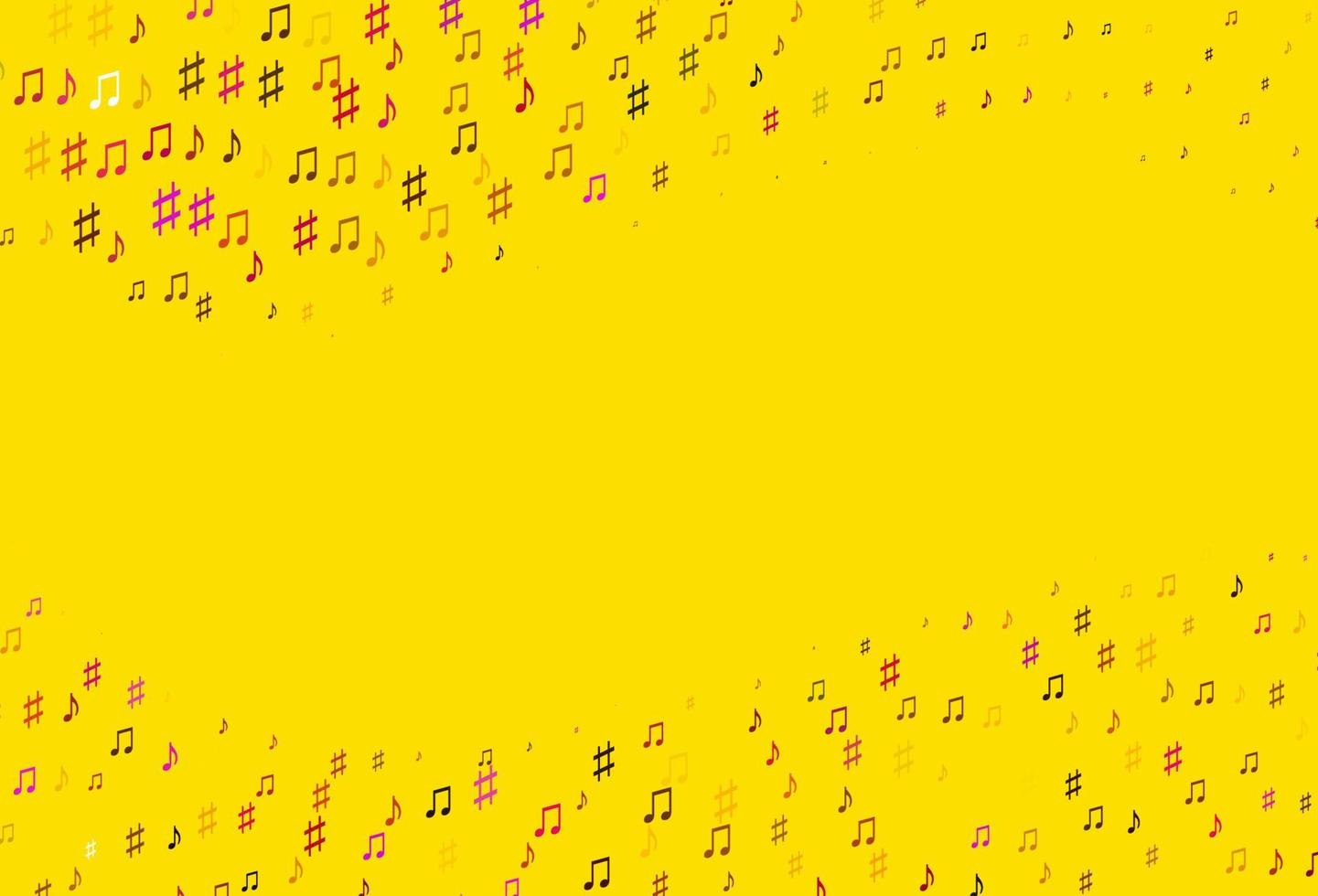 Light Black vector background with music symbols.