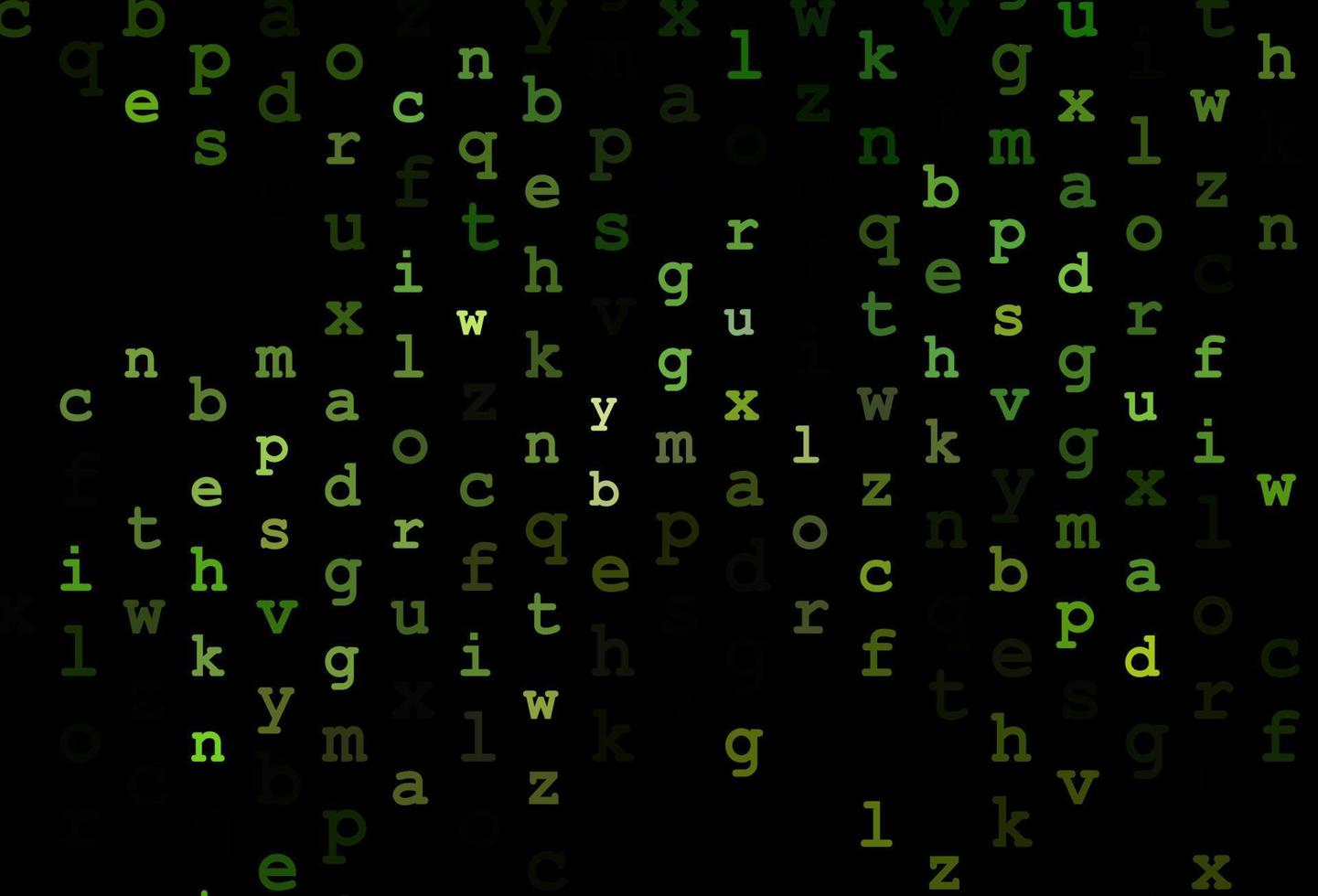 Dark green vector pattern with ABC symbols.