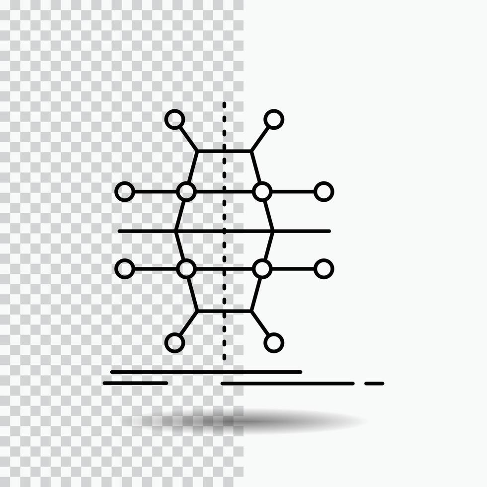 Distribution. grid. infrastructure. network. smart Line Icon on Transparent Background. Black Icon Vector Illustration