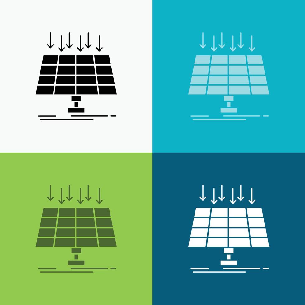 Solar. Panel. Energy. technology. smart city Icon Over Various Background. glyph style design. designed for web and app. Eps 10 vector illustration