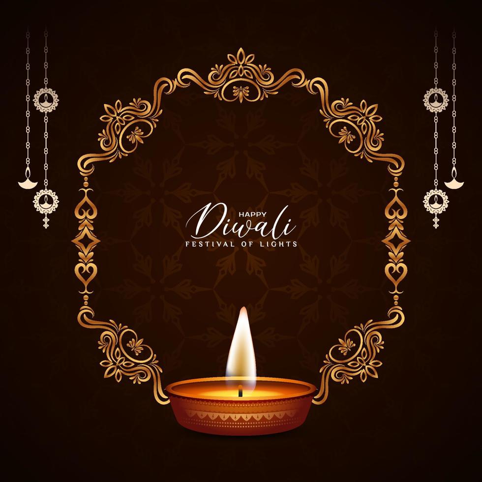 Happy Diwali religious hindu festival celebration background design vector