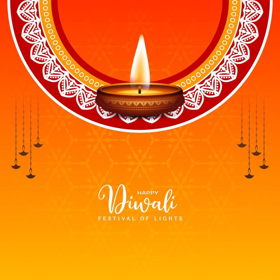 Happy Diwali cultural festival elegant greeting background design vector
