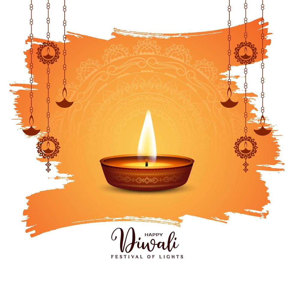 Happy Diwali Indian religious festival celebration background design vector