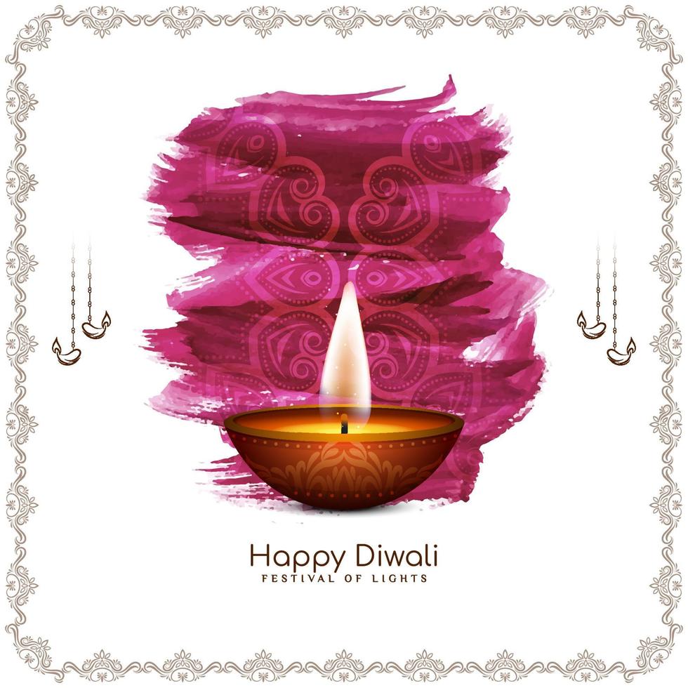Happy Diwali religious hindu festival celebration background design vector