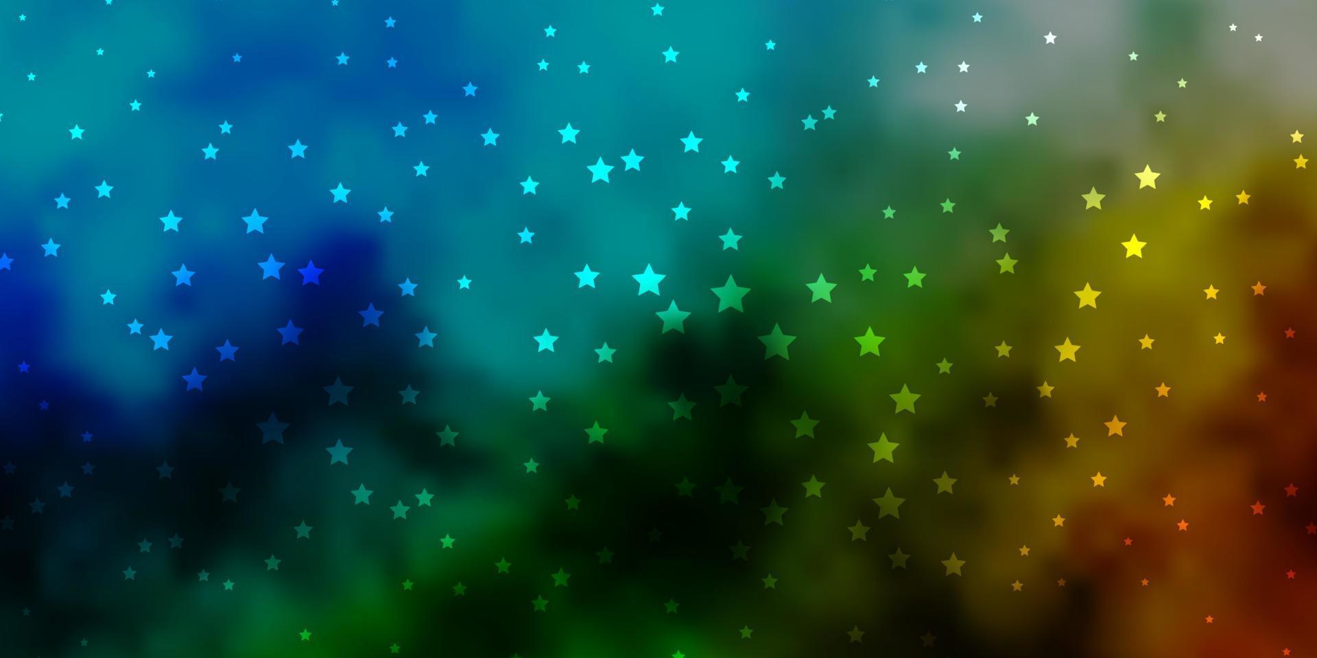 Dark Blue, Green vector layout with bright stars.