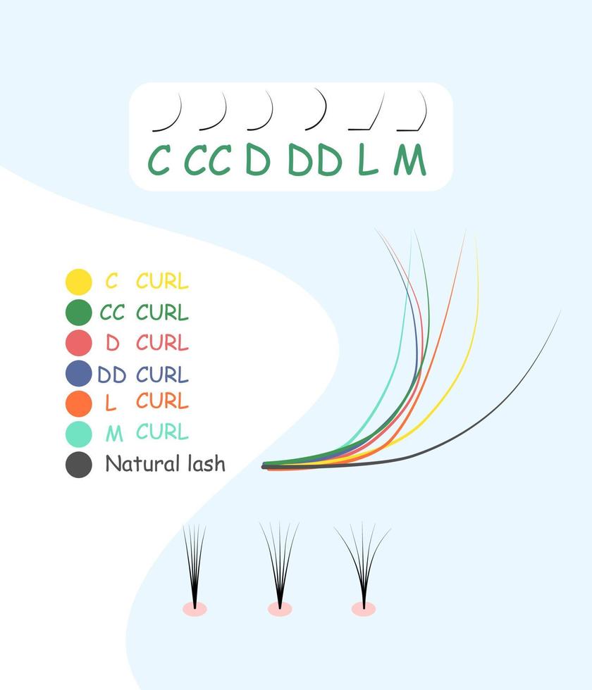Eyelash extension training poster. Tips and tricks for eyelash extensions. eyelash extension information Correct and incorrect fastening. vector