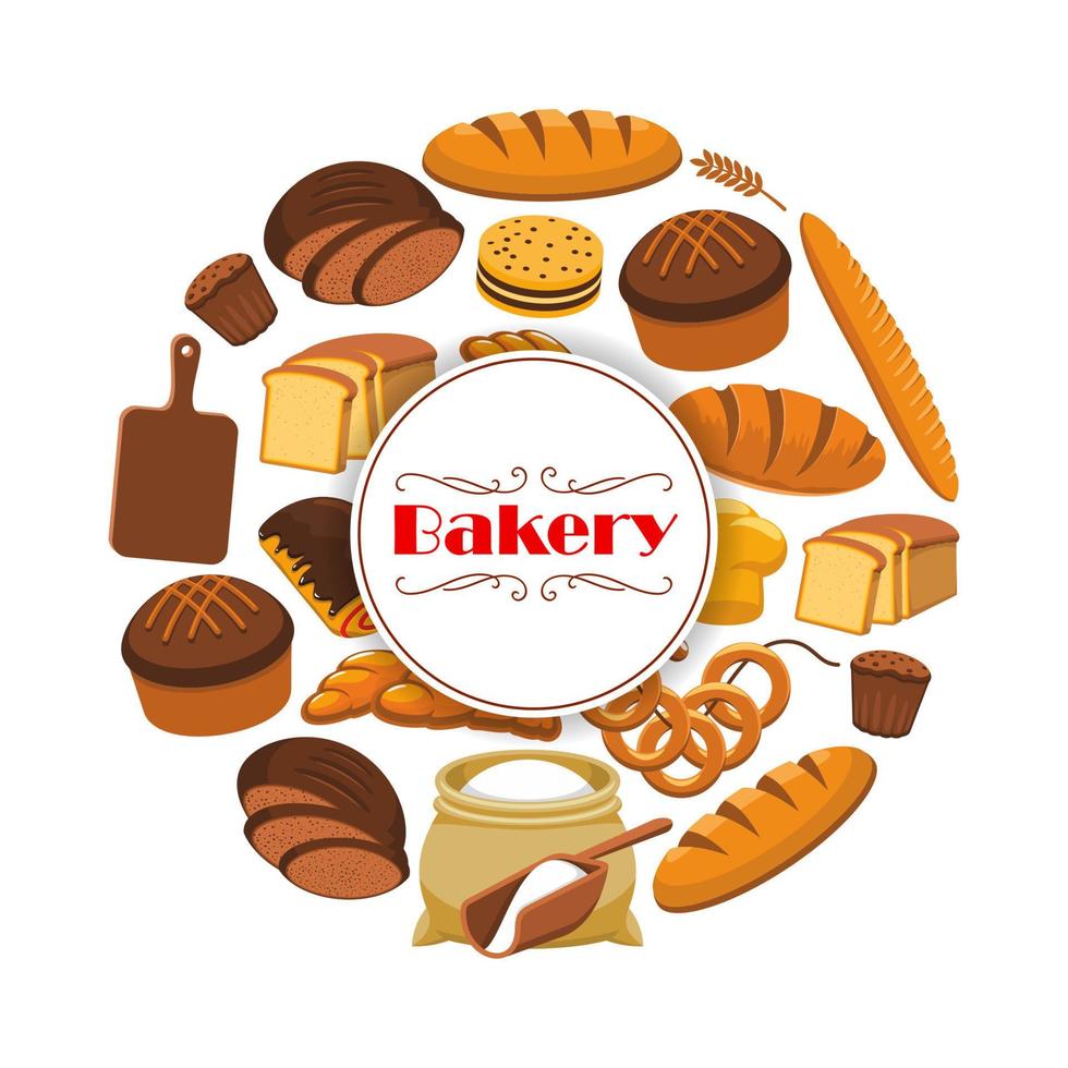 Bread vector poster for bakery shop