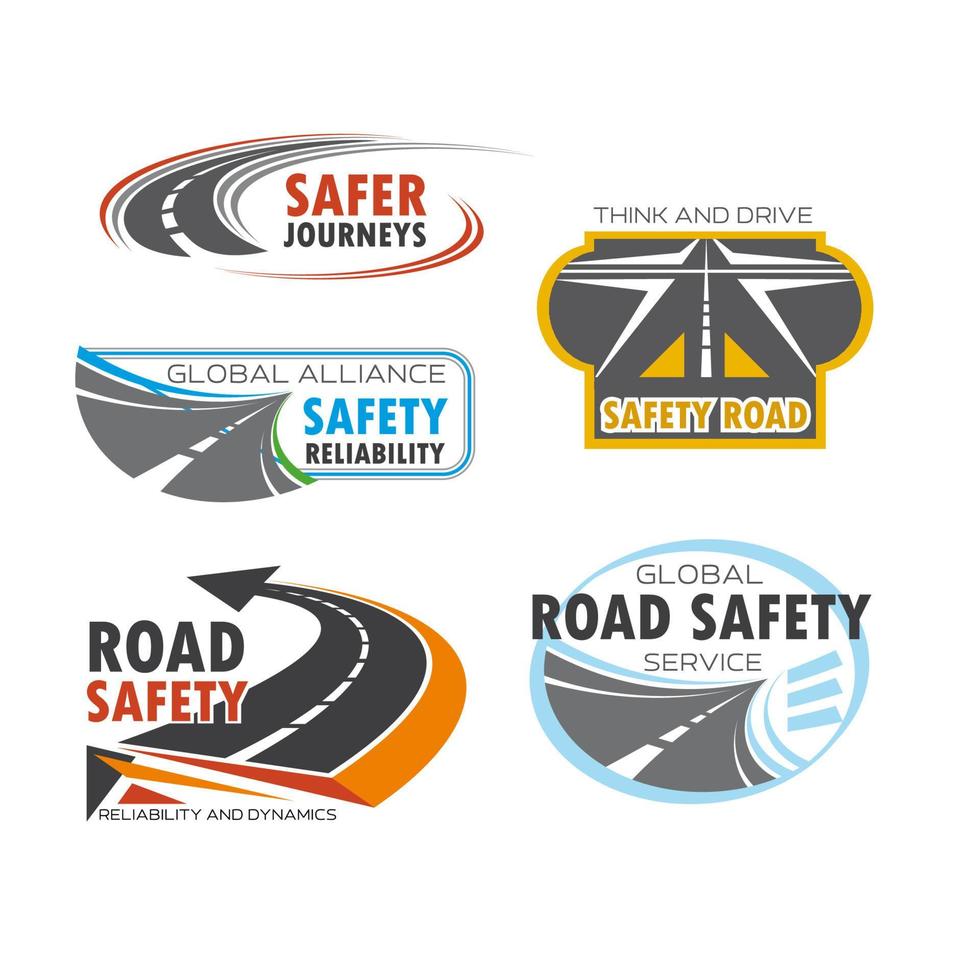 Road and traffic safety service symbol set design vector