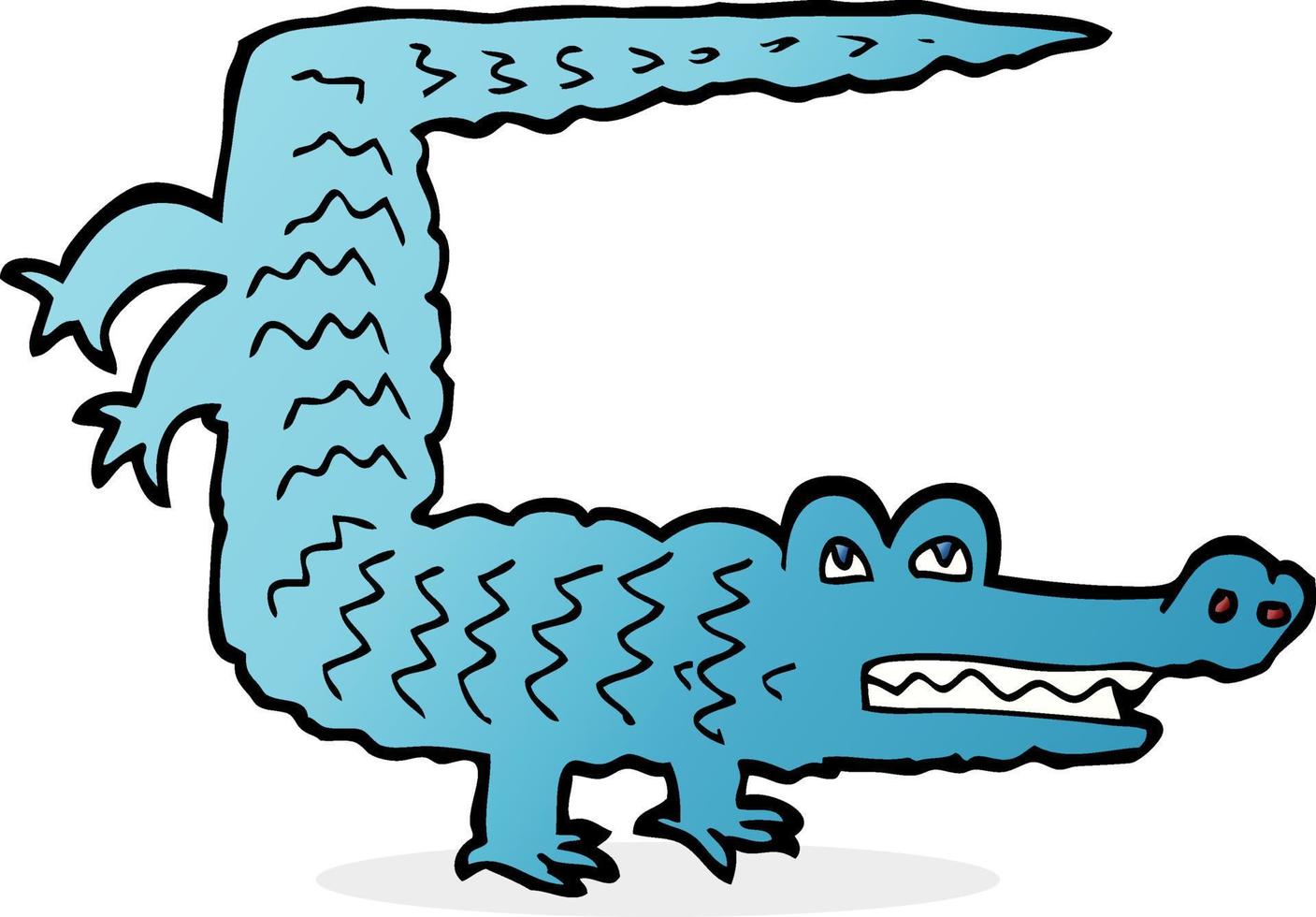 doodle character cartoon crocodile vector