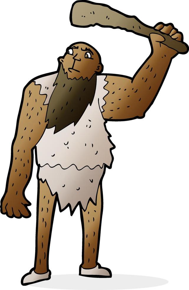 garabato, carácter, caricatura, neandertal vector