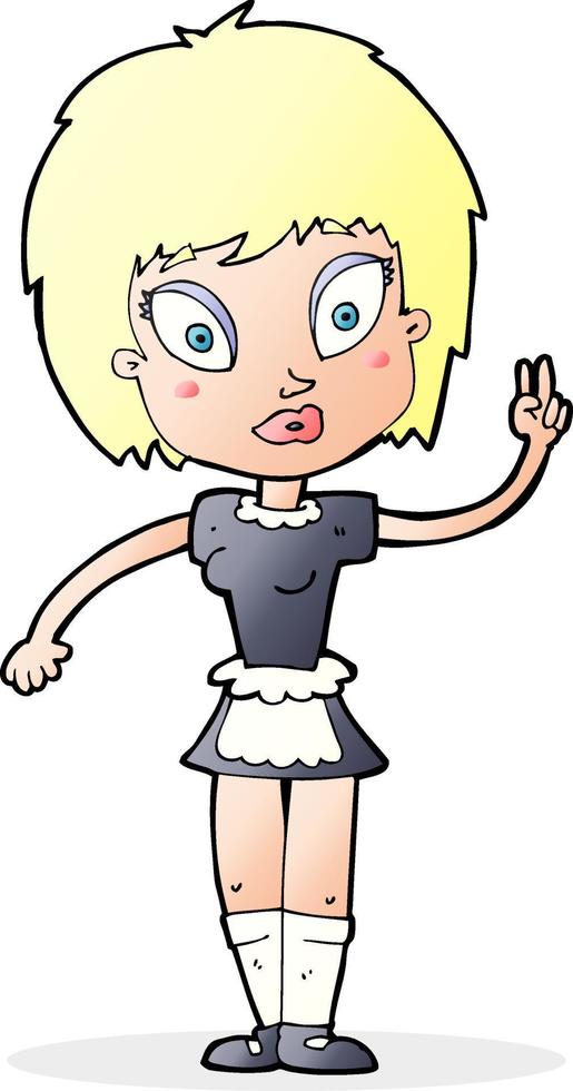 doodle character cartoon maid vector
