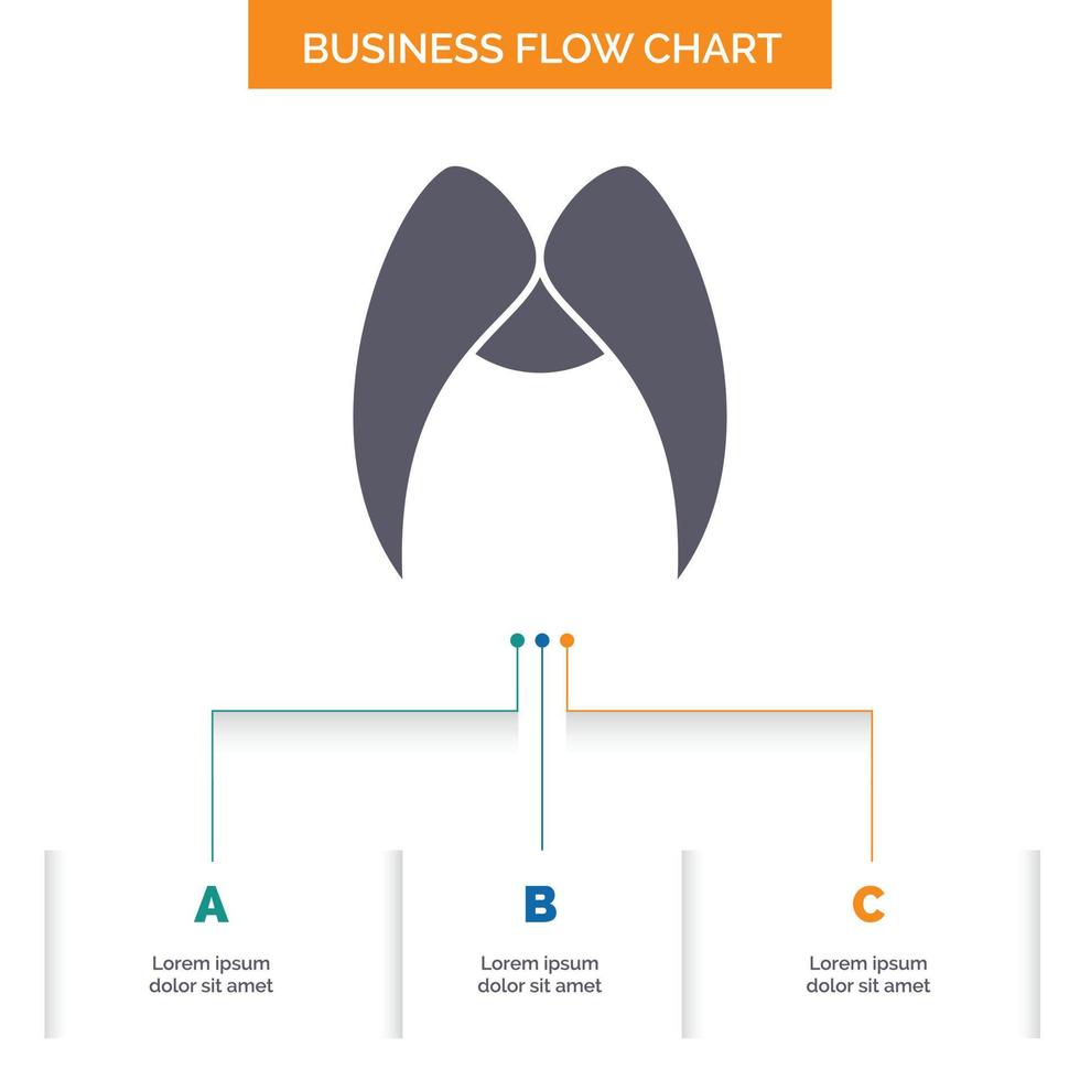 moustache. Hipster. movember. male. men Business Flow Chart Design with 3 Steps. Glyph Icon For Presentation Background Template Place for text. vector