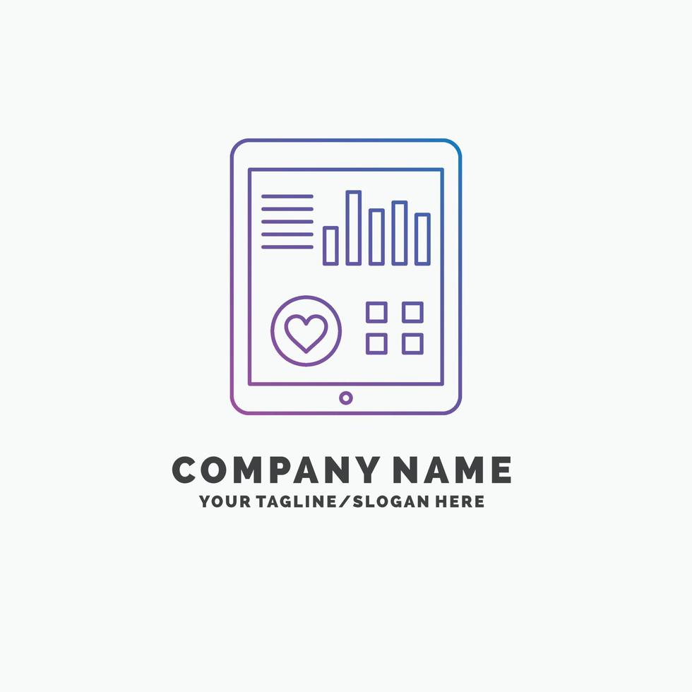 monitoring. health. heart. pulse. Patient Report Purple Business Logo Template. Place for Tagline vector