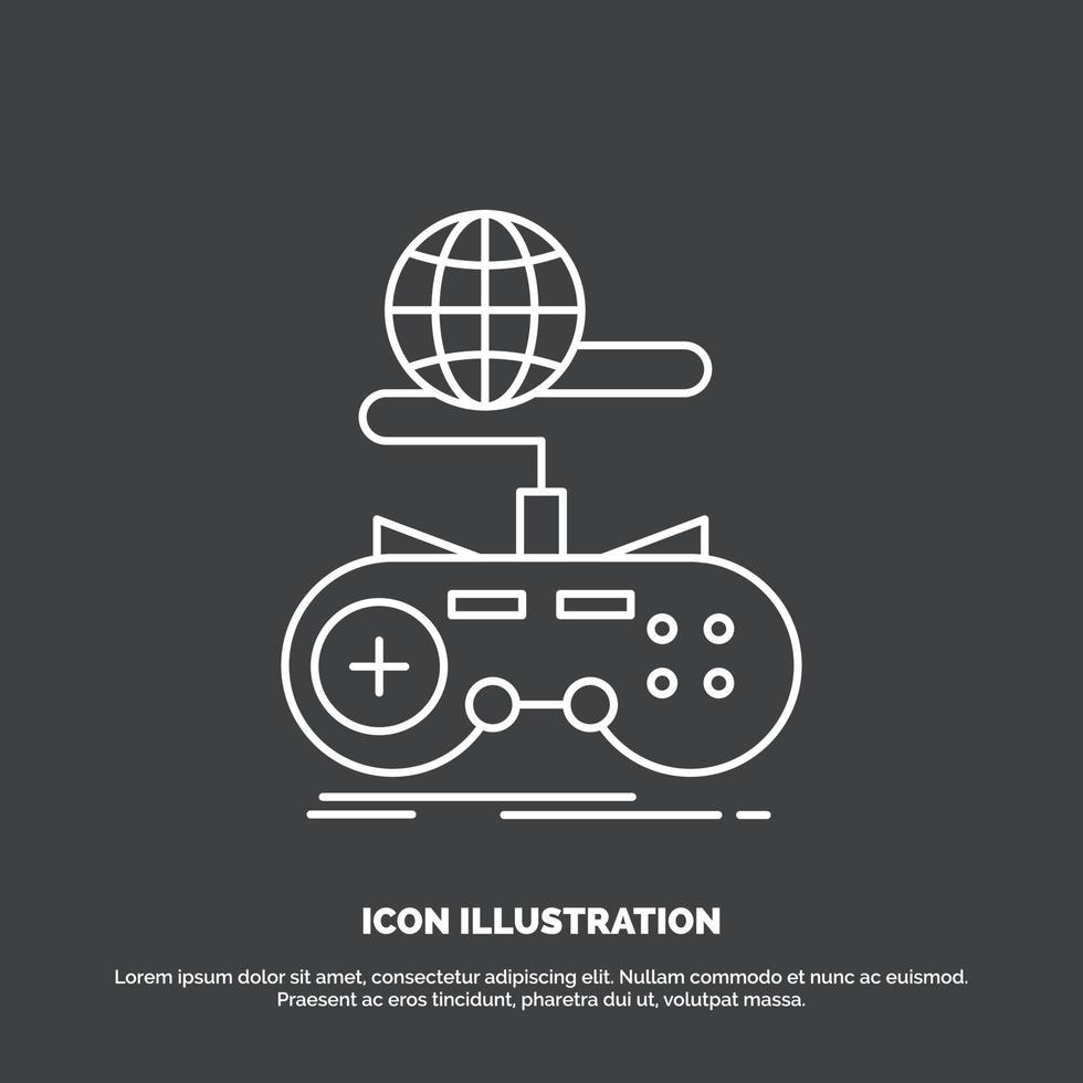 Game. gaming. internet. multiplayer. online Icon. Line vector symbol for UI and UX. website or mobile application