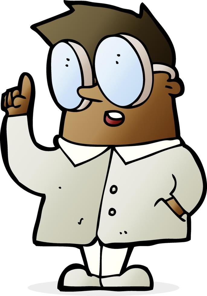 doodle character cartoon scientist vector