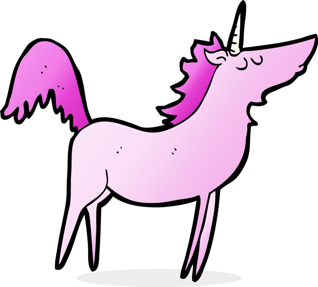 doodle character cartoon unicorn vector