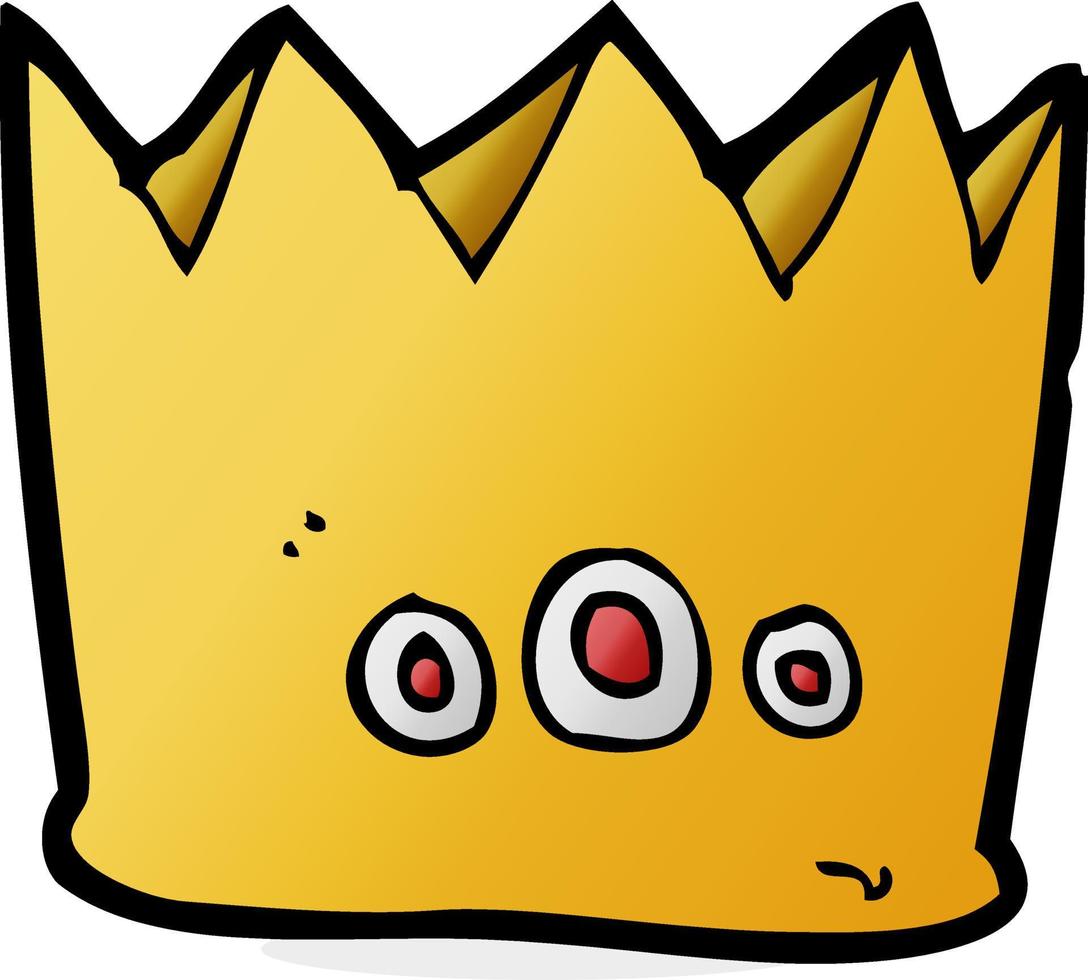 doodle cartoon crown vector