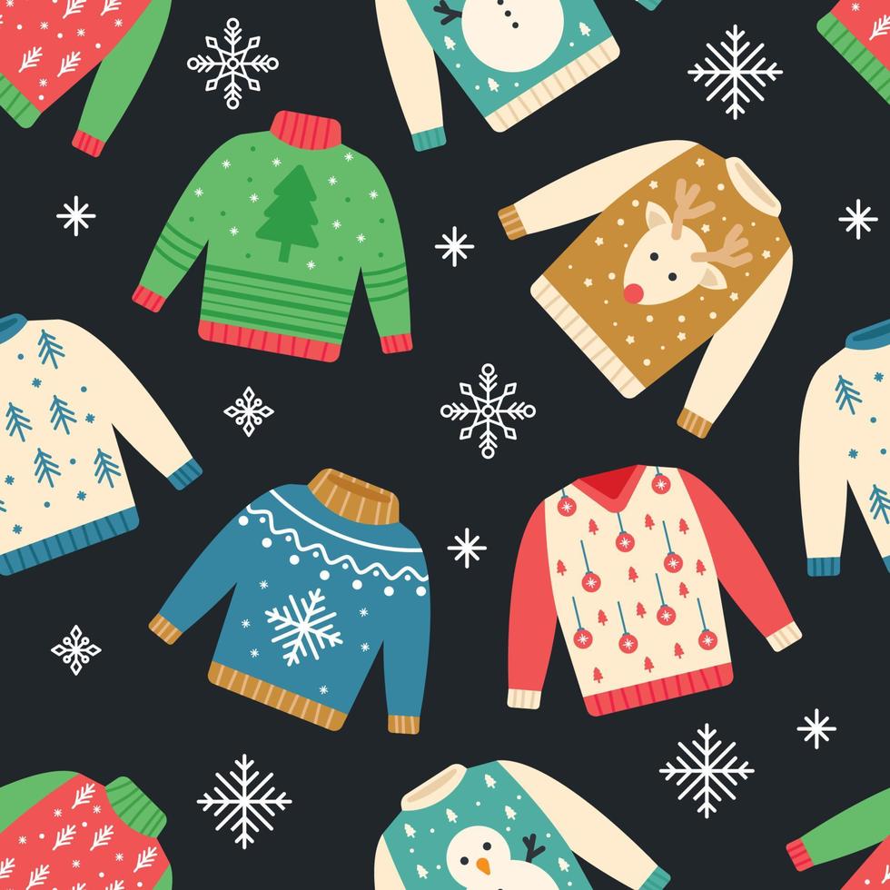 Ugly Sweater Seamless Background vector