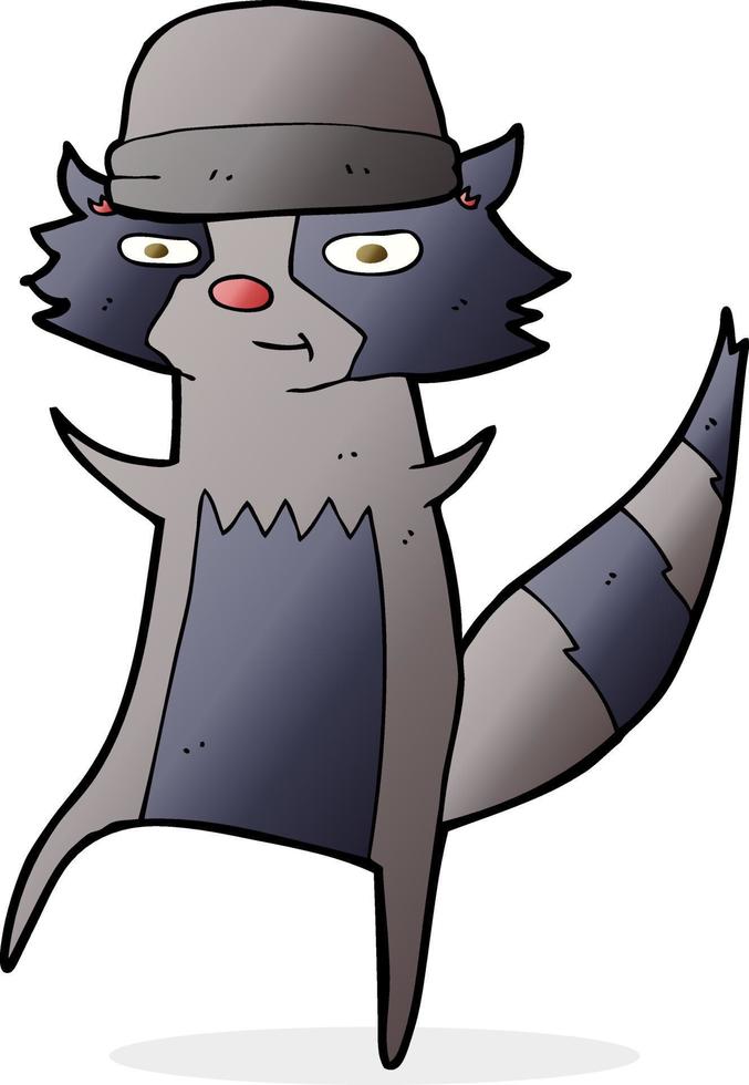 doodle character cartoon raccoon vector