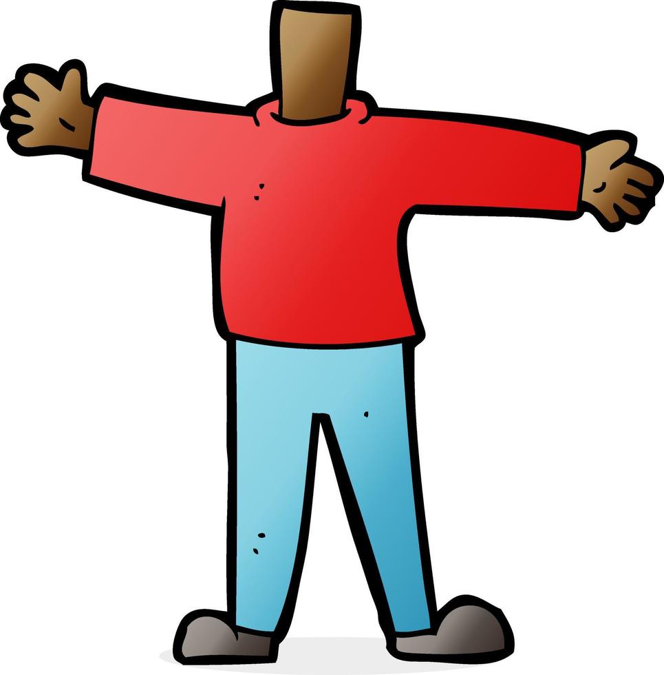 doodle cartoon male body vector