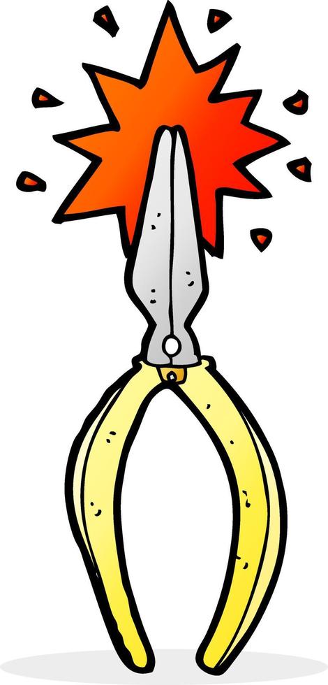 doodle cartoon pliers vector