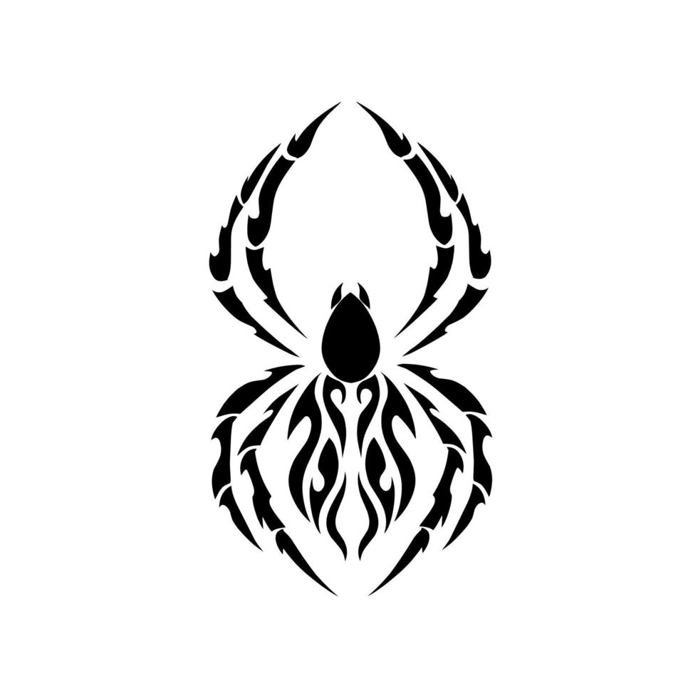 Illustration vector graphic of tribal art tattoo spider black color