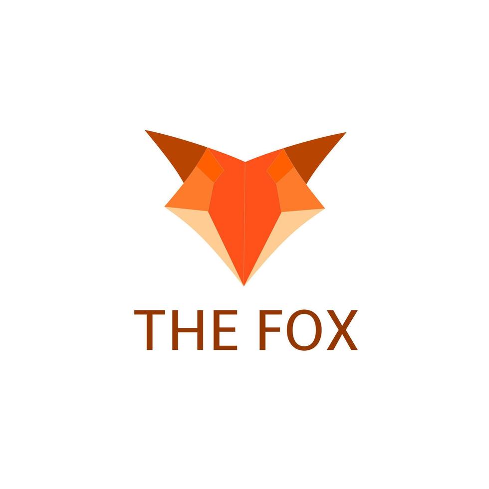 Template logo abstract head fox polygon design vector