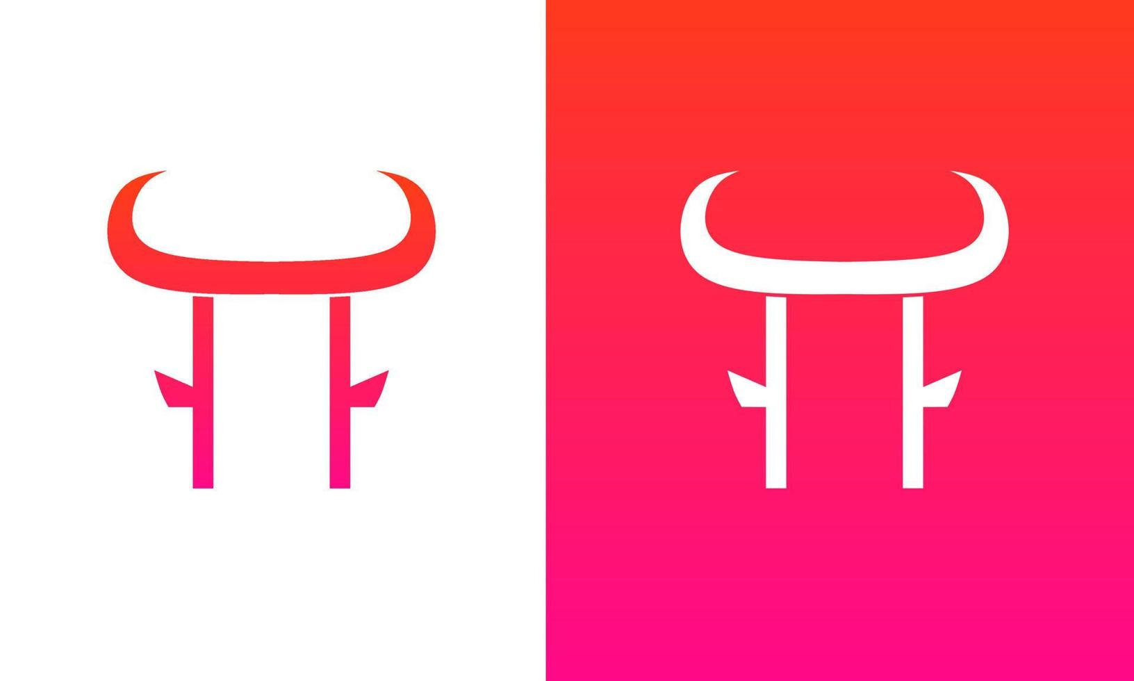Template logo gate shape horn bull vector