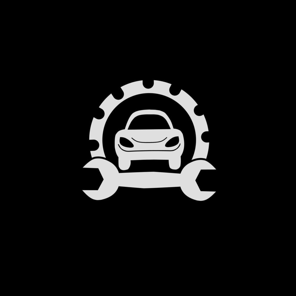 Template logo car with gear mechanics vector