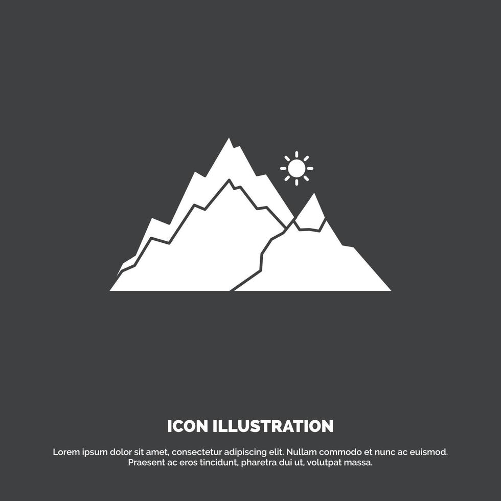 mountain. landscape. hill. nature. tree Icon. glyph vector symbol for UI and UX. website or mobile application