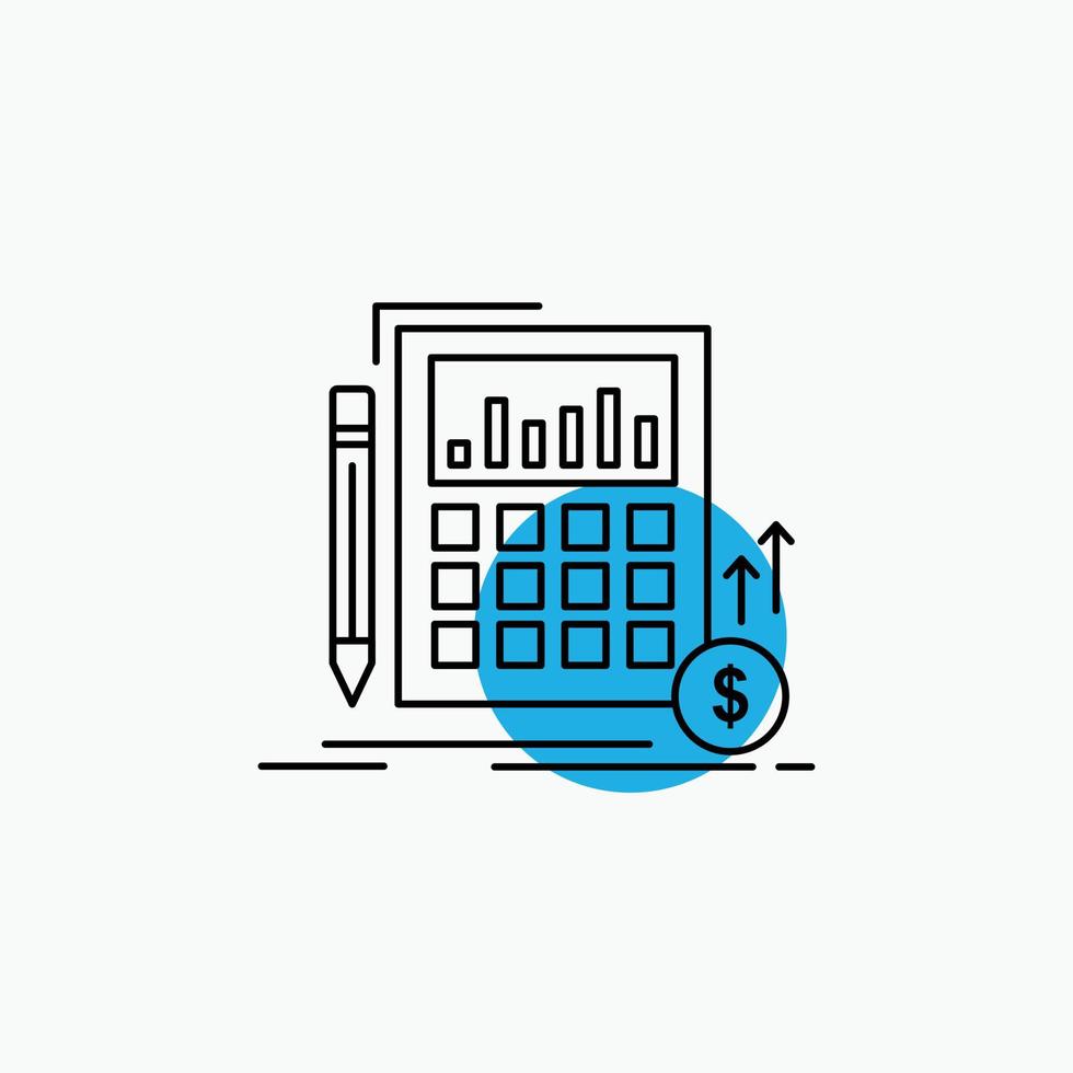 Calculation. data. financial. investment. market Line Icon vector