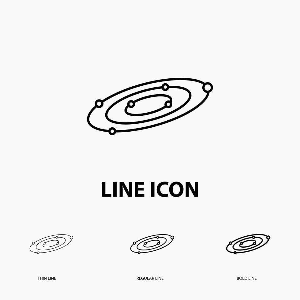 Galaxy. astronomy. planets. system. universe Icon in Thin. Regular and Bold Line Style. Vector illustration