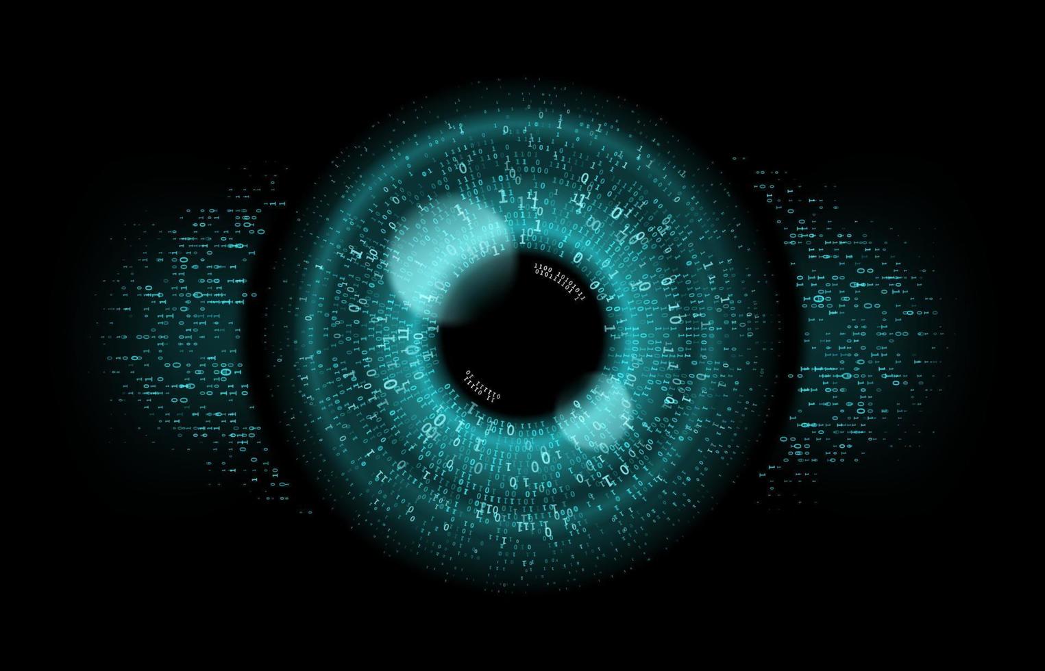 ojo digital, red de datos, seguridad cibernética vector