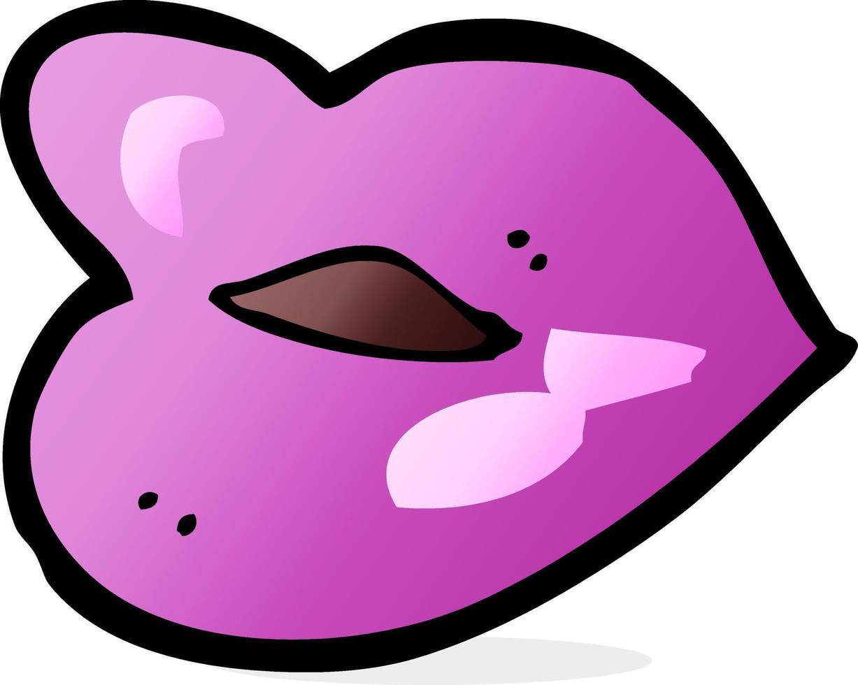 doodle cartoon lips vector