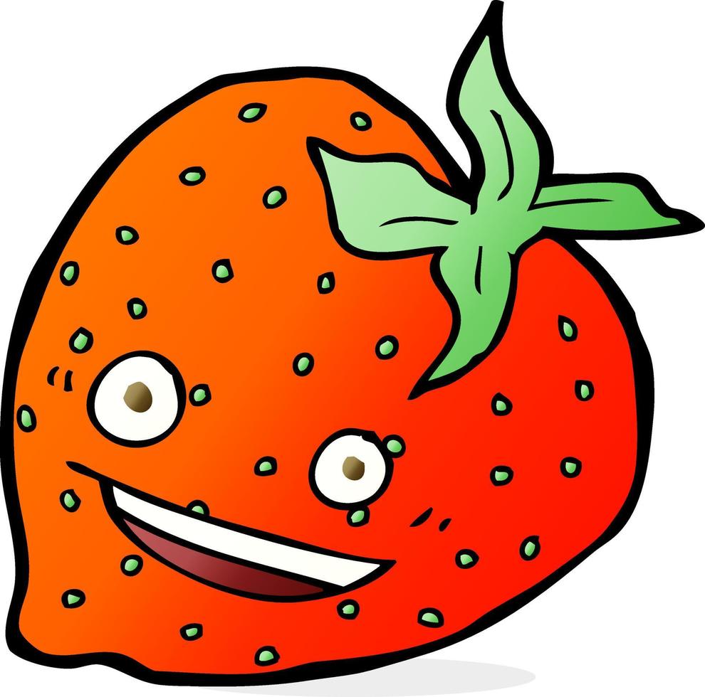 doodle character cartoon strawberry vector