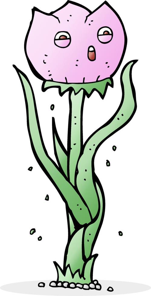 doodle character cartoon flower vector