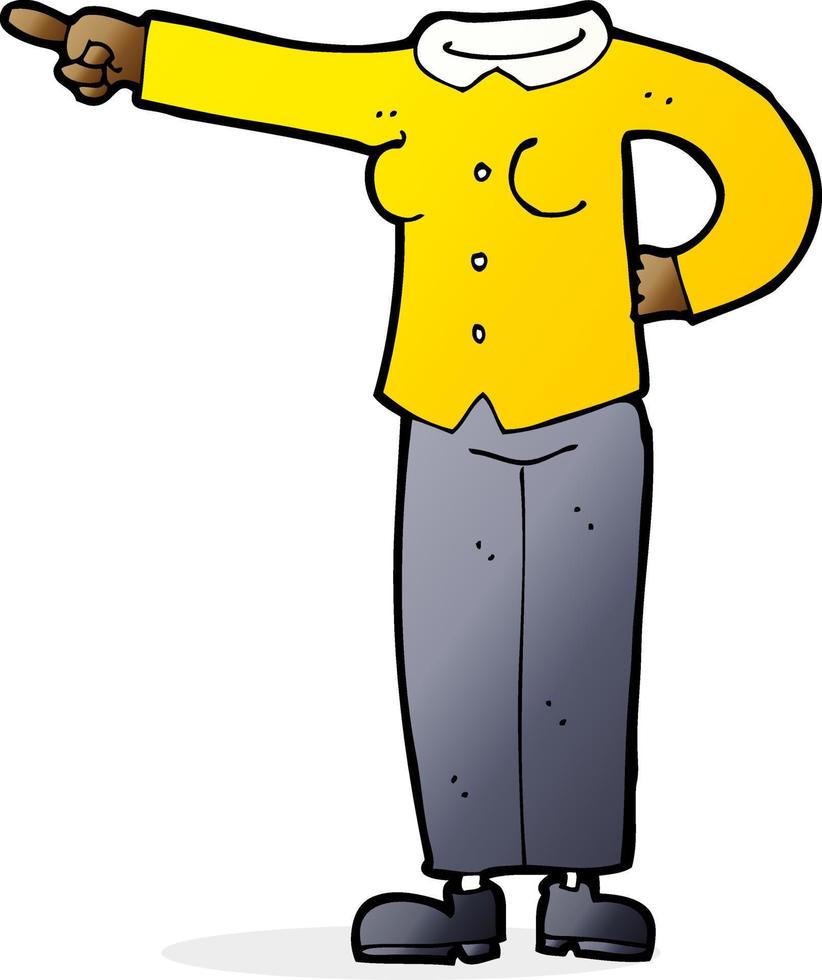 doodle character cartoon pointing body vector