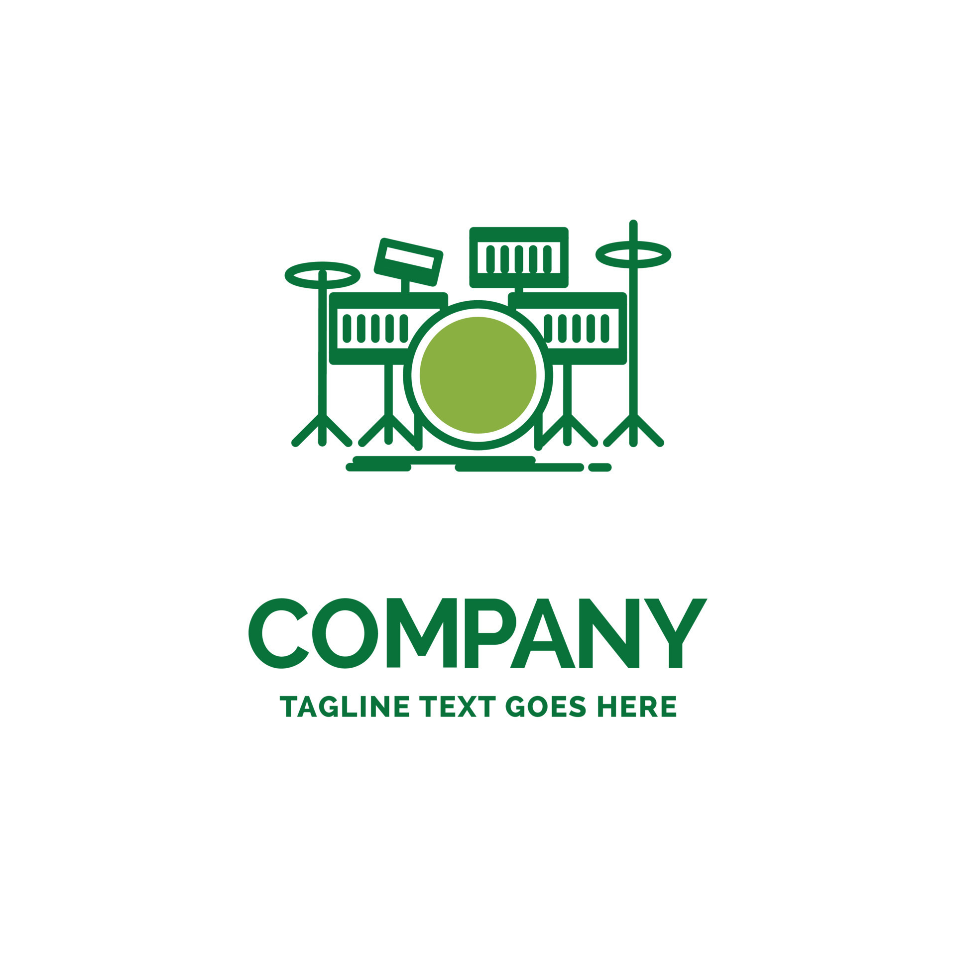 drum. drums. instrument. kit. musical Flat Business Logo template