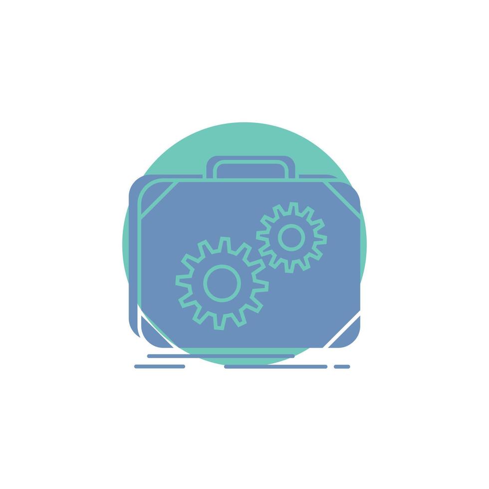 Briefcase. case. production. progress. work Glyph Icon. vector