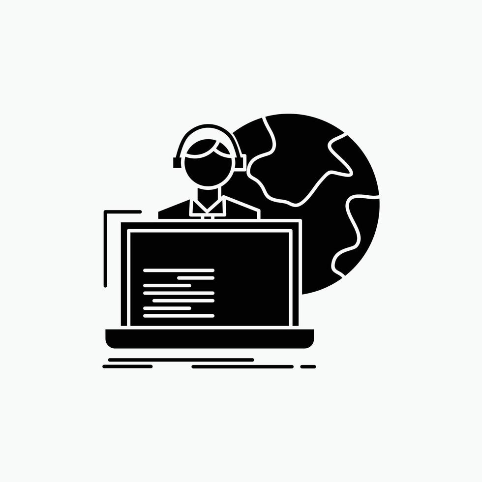 outsource. outsourcing. allocation. human. online Glyph Icon. Vector isolated illustration
